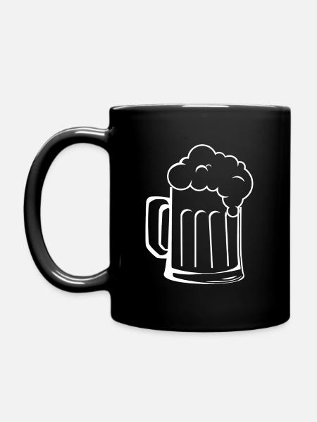 Bierglas weiss - Tasse einfarbig - Schwarz
