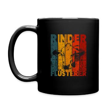 RINDER FLÜSTERER - LUSTIGES KUH LANDWIRT GESCHENK - Tasse einfarbig - Schwarz - Links
