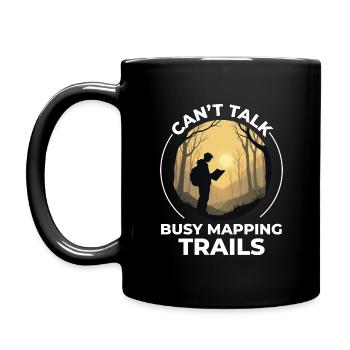 Outdoor Mapping Explorer Forest Map Sunrise - Full Colour Mug - black - Left
