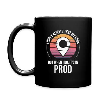 Developer Coder Programmer Prod Testing Humor - Full Colour Mug - black - Left