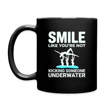 Synchronized Swimming Kicking Underwater Smile - Full Colour Mug - black - Left