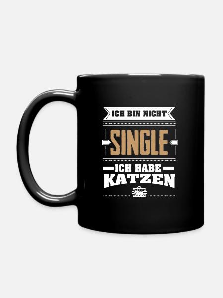 Katzen Tshirt-Single Katzen - Tasse einfarbig - Schwarz