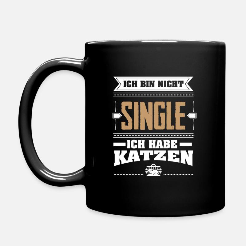 Katzen Tshirt-Single Katzen - Tasse einfarbig - Schwarz