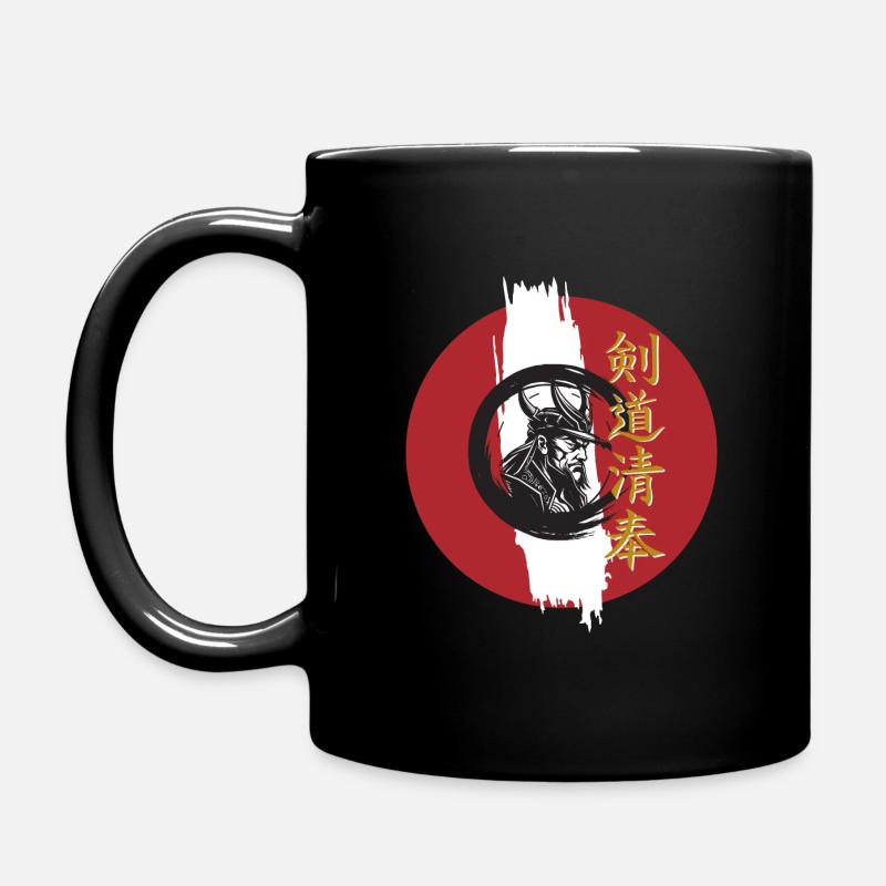 Japan Samurai Design Red Kanji - Tasse einfarbig - Schwarz