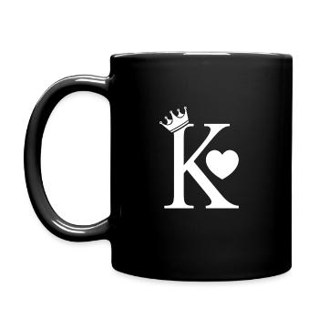 HERZ KÖNIG KING KARTE LIEBE VALENTINSTAG GESCHENK - Tasse einfarbig - Schwarz - Links