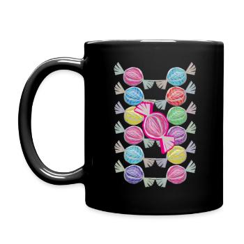 12 Colorful Sweet Candies - Full Colour Mug - black - Left