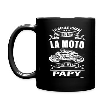 PAPY MOTARD - MOTO PAPY BIKER - - Mug uni - noir - Gauche