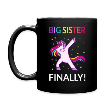 Big Sister Finally I - Full Colour Mug - black - Left