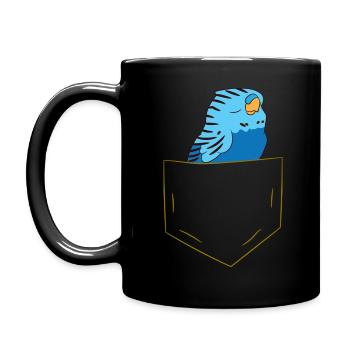 Perruche - Dans la poche poitrine / poche de chemise - Mug uni - noir - Gauche