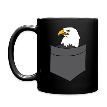 Pygargue à tête blanche - Poche poitrine / Poche chemise - Mug uni - noir - Gauche