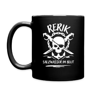Rerik-Salzwasser im Blut-Ostseebad Rerik - Tasse einfarbig - Schwarz - Links