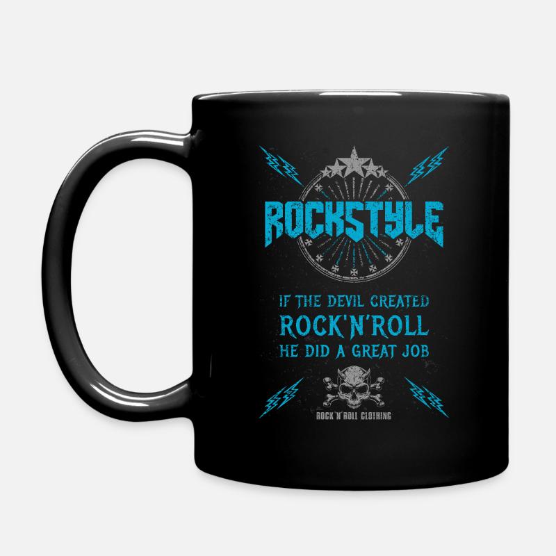If the devil created rocknroll, he did a great job - Tasse einfarbig - Schwarz