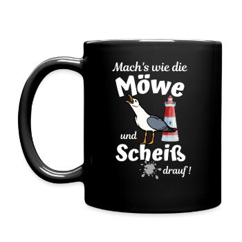 Mach's wie die Möwe und Scheiß drauf - Ostsee Fun - Tasse einfarbig - Schwarz - Links