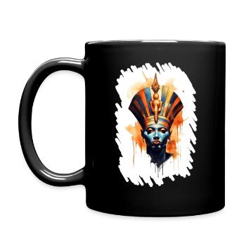 Egyptian Pharaoh Watercolor - Full Colour Mug - black - Left