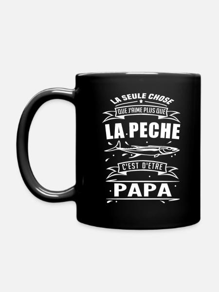 Idée cadeau Papa qui aime la Pêche. - Mug uni - noir
