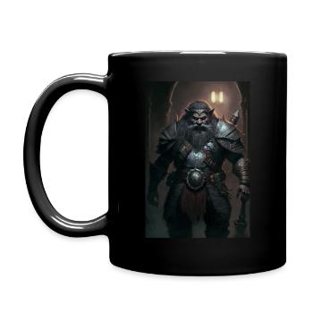 Inspired Dwarf Warrior - Full Colour Mug - black - Left