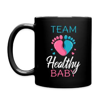 Team Healthy Baby II - Schwangerschafts-Babyparty - Tasse einfarbig - Schwarz - Links