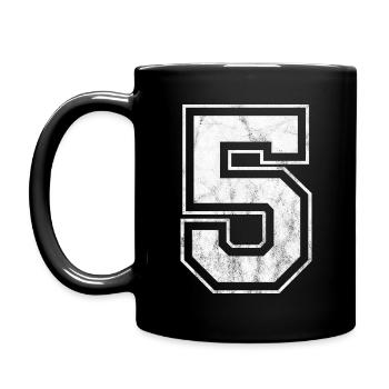 Nummer 5 - Tasse einfarbig - Schwarz - Links