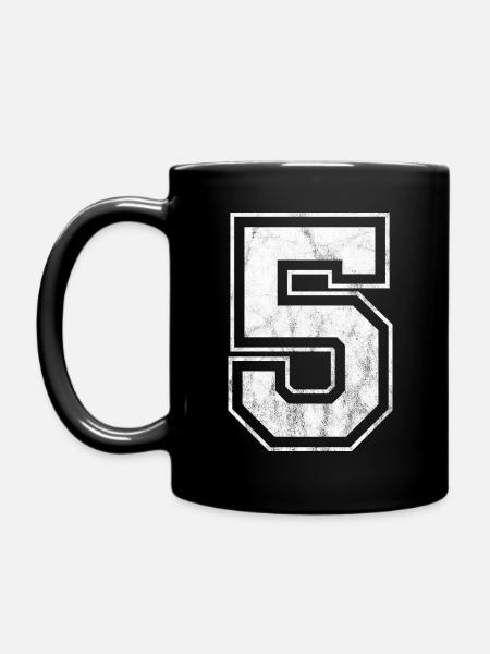 Number 5 - Full Colour Mug - black