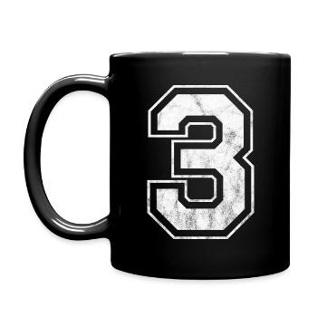 Nummer 3 - Tasse einfarbig - Schwarz - Links