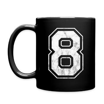 Number 8 - Full Colour Mug - black - Left