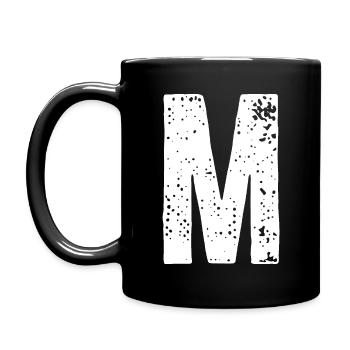 M-Buchstabe - Tasse einfarbig - Schwarz - Links