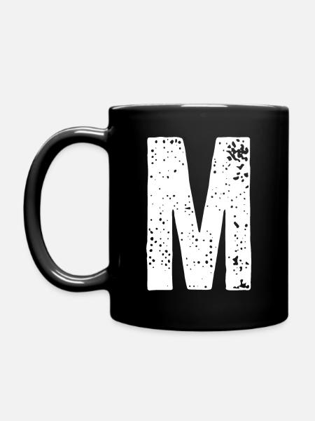 M-Buchstabe - Tasse einfarbig - Schwarz