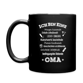 Ich bin eine wundervolle Oma - Tasse einfarbig - Schwarz - Links