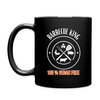 Barbecue King -100% Vegan Free - Grill & BBQ - Full Colour Mug - black - Left