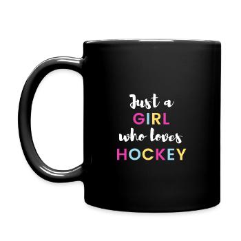 Juste une fille qui aime le hockey - Mug uni - noir - Gauche
