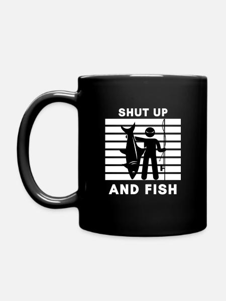 Tais-toi et pêche - Mug uni - noir