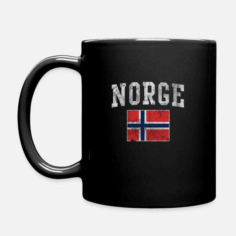 Vintage Norge Flagge von Norwegen Norwegisch - Tasse einfarbig - Schwarz