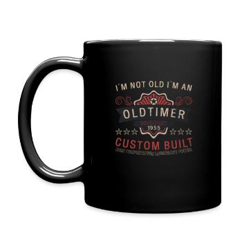 70. Geburtstag Oldtimer Februar Jahrgang 1955 - Tasse einfarbig - Schwarz - Links