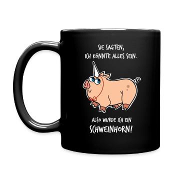 pig Horn - Full Colour Mug - black - Left