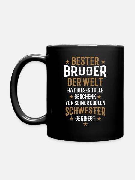 15 Bester Bruder der Welt Geschenk coole Schwester - Tasse einfarbig - Schwarz
