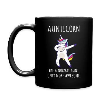 Aunticorn IV - Awesome Aunt Unicorn - Full Colour Mug - black - Left