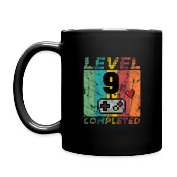 9 cadeau d'anniversaire - joueur de maillot niveau 9 - Mug uni - noir - Gauche