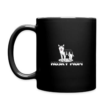 Siberian Husky Damen Husky Mama - Tasse einfarbig - Schwarz - Links