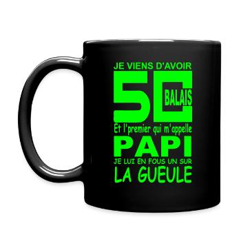 50 ans / anniversaire 50 ans / cadeaux 50 ans - Mug uni - noir - Gauche