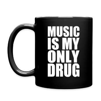 music is my only drug - Tasse einfarbig - Schwarz - Links