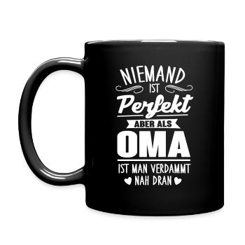 Ich bin die perfekte Oma - Tasse einfarbig - Schwarz - Links