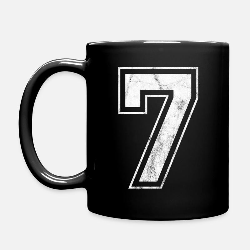 Nummer 7 - Tasse einfarbig - Schwarz