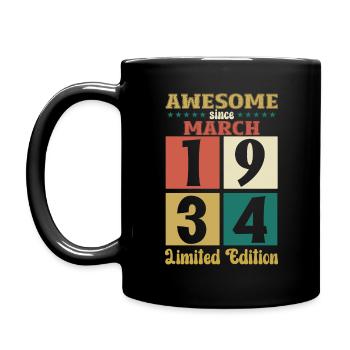 90e anniversaire cadeau mari génial mars 1934 - Mug uni - noir - Gauche