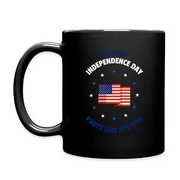 Quatrième 4 juillet fête comme 1776 Etats-Unis US Us Flag - Mug uni - noir - Gauche