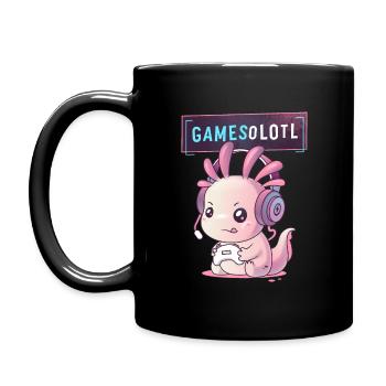 Gamesolotl - Axolotl Gamer - Full Colour Mug - black - Left