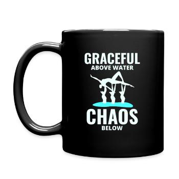 Anmutiges Chaos Synchronschwimm-Teamschwimmer - Tasse einfarbig - Schwarz - Links