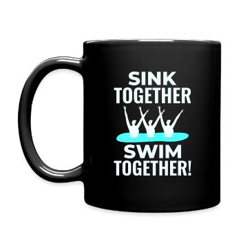 Sinken Schwimmen Gemeinsam Schwimmen Synchronschwimmen Team Schwimmen - Tasse einfarbig - Schwarz - Links