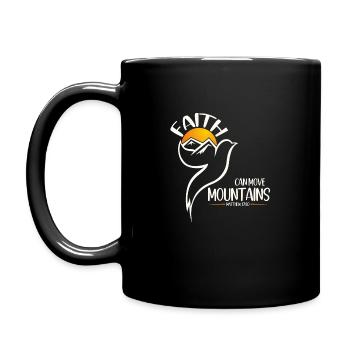 Faith can move Mountains, Christian gift. - Full Colour Mug - black - Left
