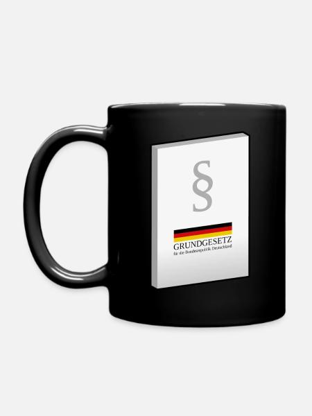 Grundgesetz BRD - Tasse einfarbig - Schwarz