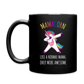 Mamacorn II - Awesome Mama Einhorn - Tasse einfarbig - Schwarz - Links